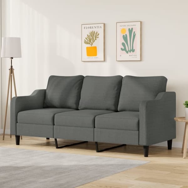 vidaXL 3-personers sofa 180 cm stof mørkegrå