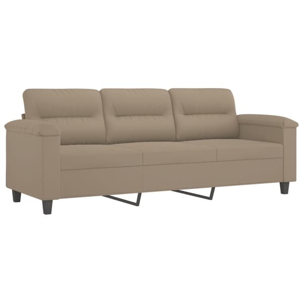 vidaXL sofasæt 2 dele med hynder mikrofiberstof gråbrun