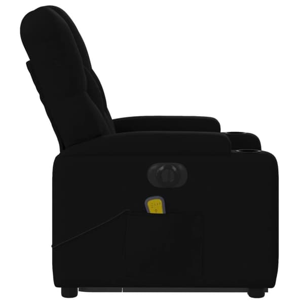 vidaXL Elektrisk massagefåtölj med uppresningshjälp svart tyg