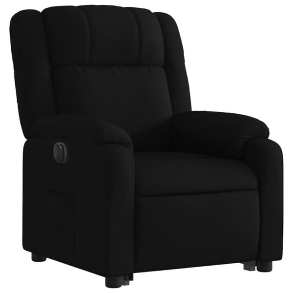 vidaXL Elektrisk reclinerfåtölj med uppresningshjälp svart tyg