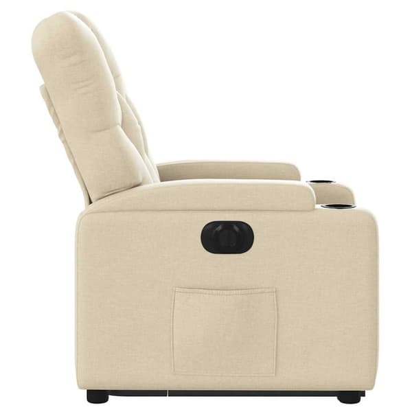 vidaXL Elektrisk reclinerfåtölj med uppresningshjälp gräddvit tyg