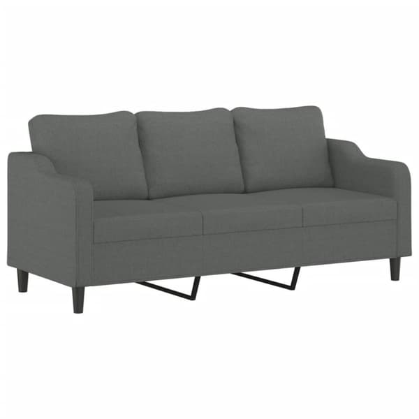 vidaXL 3-sitssoffa mörkgrå 180 cm tyg