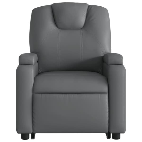 vidaXL Massagefåtölj med uppresningshjälp Grå konstläder