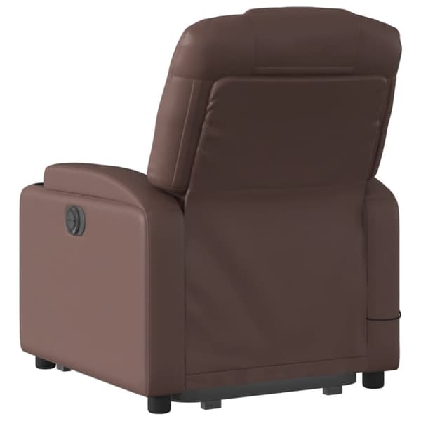 vidaXL Massagefåtölj med uppresningshjälp brun konstläder
