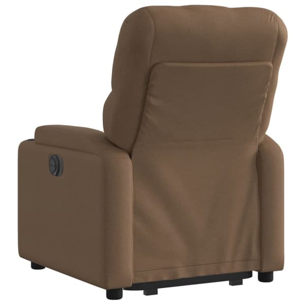 vidaXL Elektrisk reclinerfåtölj med uppresningshjälp brun tyg