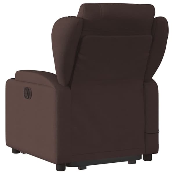 vidaXL Elektrisk massagefåtölj med uppresningshjälp mörkbrun tyg