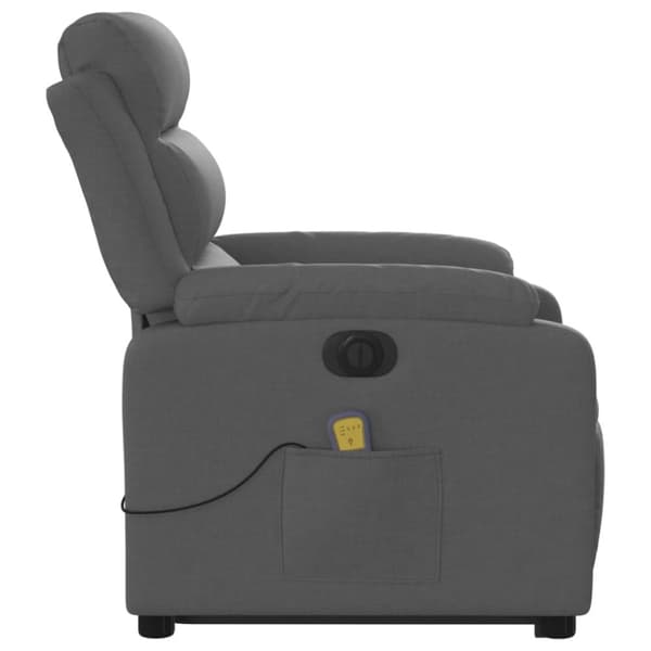vidaXL elektrisk massagestol med løftefunktion stof mørkegrå