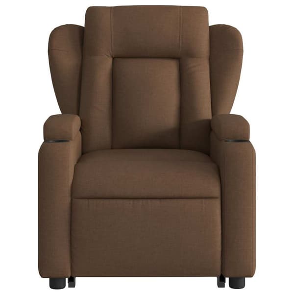 vidaXL Massagefåtölj med uppresningshjälp brun tyg