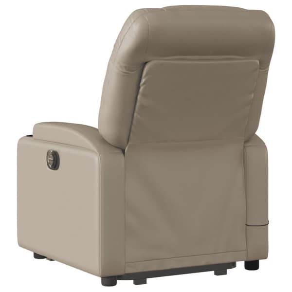 vidaXL Massagefåtölj med uppresningshjälp cappuccino konstläder