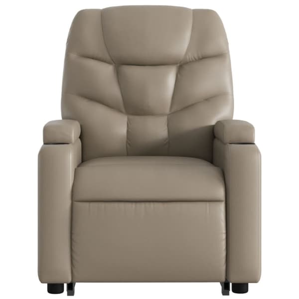 vidaXL Massagefåtölj med uppresningshjälp cappuccino konstläder