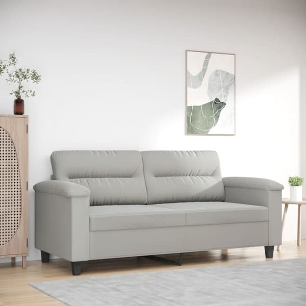 vidaXL 2-sitssoffa ljusgrå 140 cm mikrofibertyg