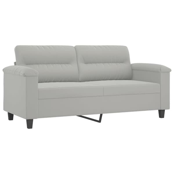 vidaXL sofasæt 2 dele med hynder mikrofiberstof lysegrå
