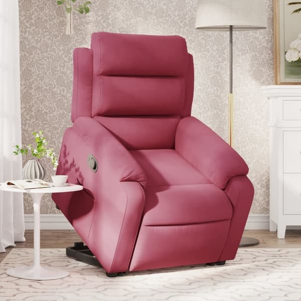 vidaXL løftestol velour vinrød