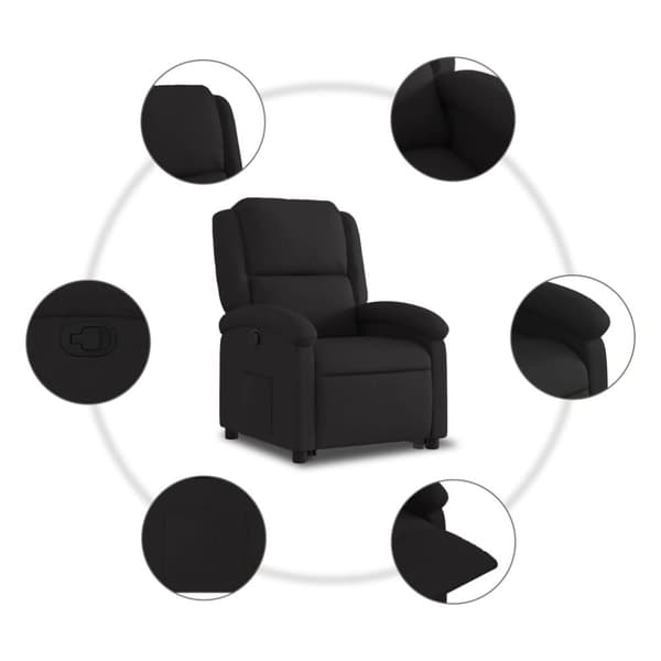 vidaXL Reclinerfåtölj med uppresningshjälp svart tyg
