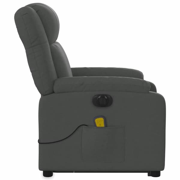 vidaXL elektrisk massagestol med løftefunktion stof mørkegrå