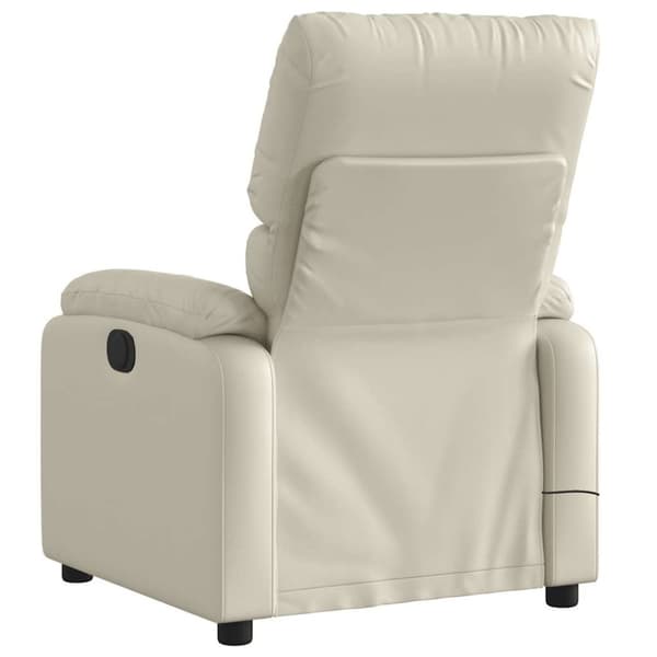 vidaXL Elektrisk massagefåtölj gräddvit konstläder