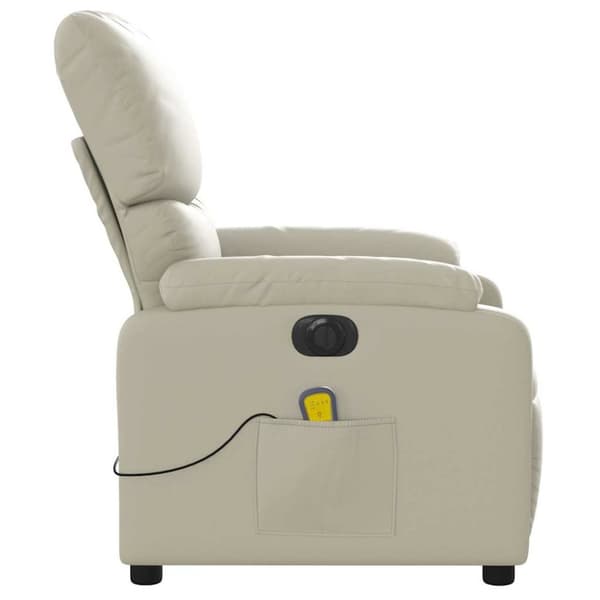 vidaXL Elektrisk massagefåtölj gräddvit konstläder