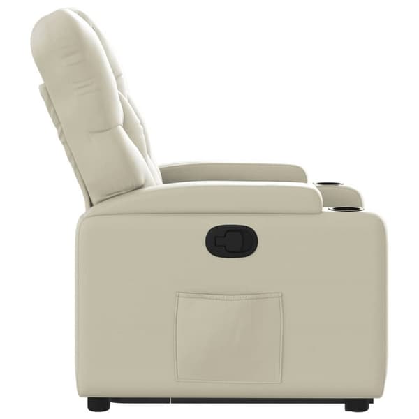 vidaXL Reclinerfåtölj med uppresningshjälp gräddvit konstläder