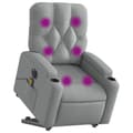 Miniatyrbild 3 av 11: vidaXL Elektrisk massagefåtölj med uppresningshjälp ljusgrå tyg