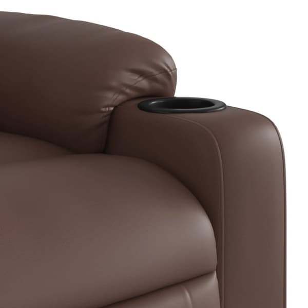 vidaXL Elektrisk massagefåtölj brun konstläder