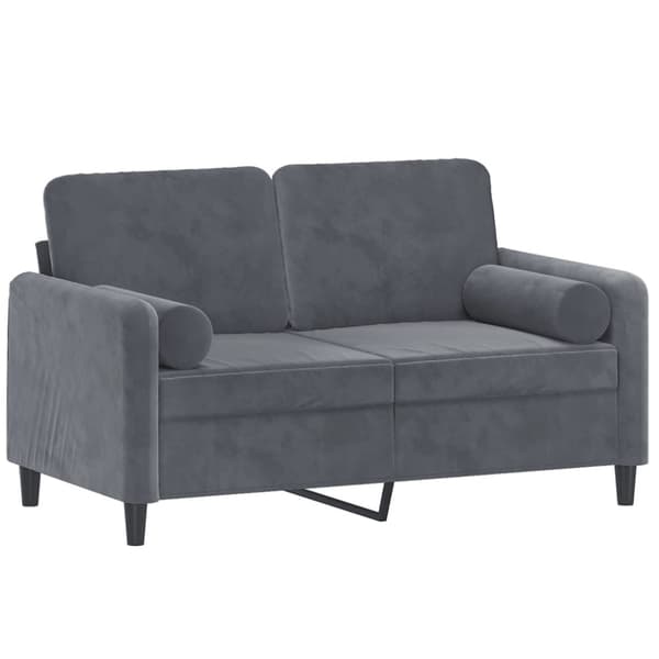 vidaXL 2-sitssoffa med prydnadskuddar mörkgrå 120 cm sammet