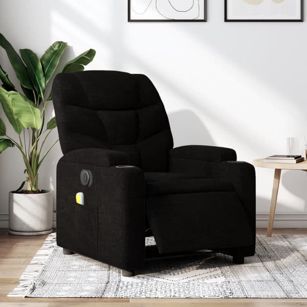 vidaXL eldrevet massagestol stof sort