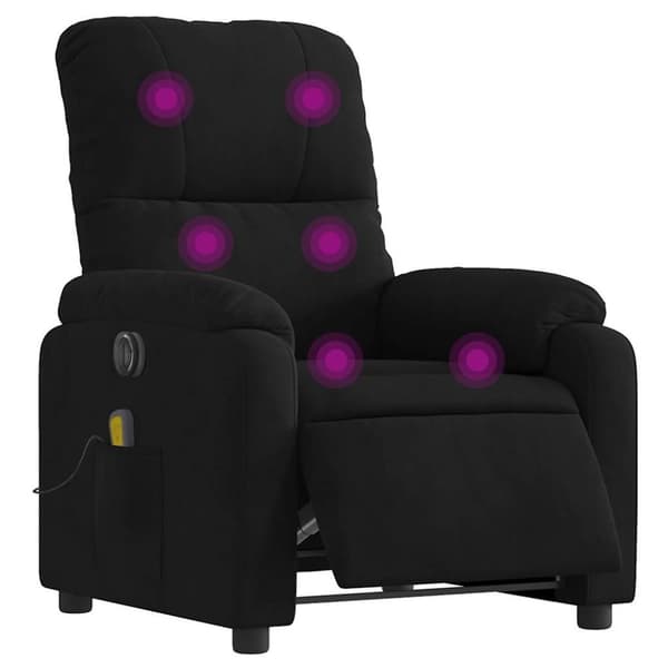 vidaXL Elektrisk massagefåtölj svart mikrofibertyg