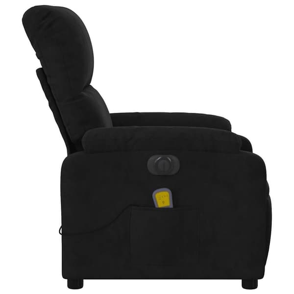 vidaXL Elektrisk massagefåtölj svart mikrofibertyg