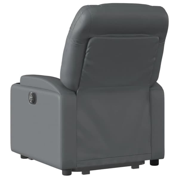 vidaXL Massagefåtölj med uppresningshjälp grå konstläder