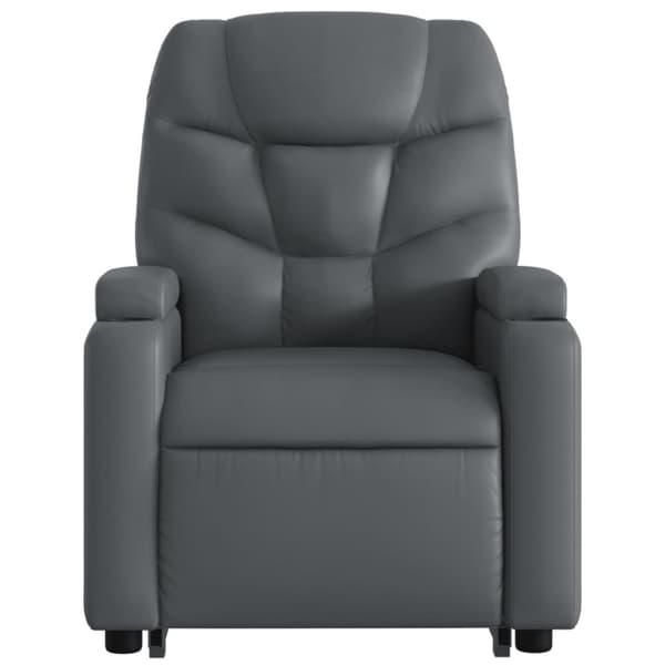 vidaXL Reclinerfåtölj med uppresningshjälp grå konstläder