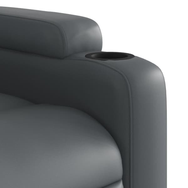 vidaXL Reclinerfåtölj med uppresningshjälp grå konstläder