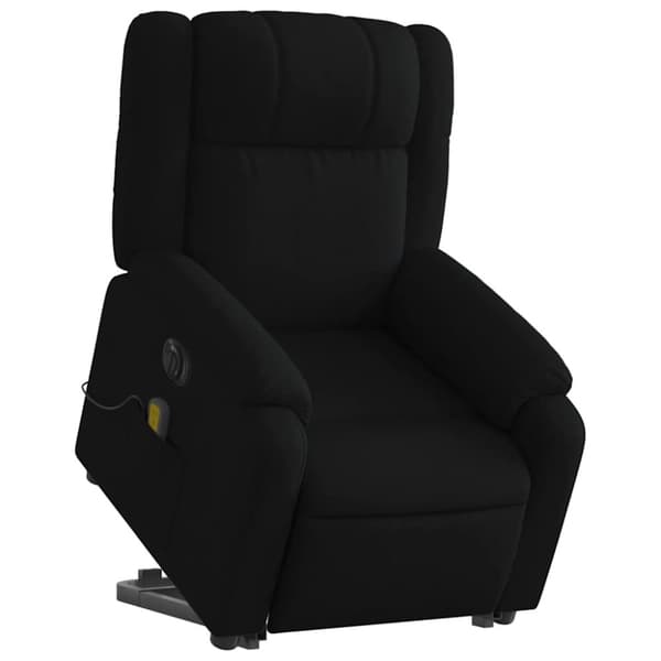 vidaXL Elektrisk massagefåtölj med uppresningshjälp svart tyg