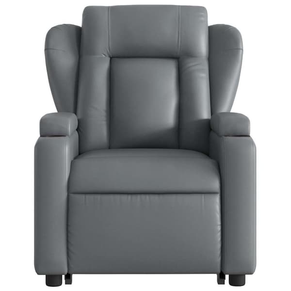 vidaXL Massagefåtölj med uppresningshjälp Grå konstläder