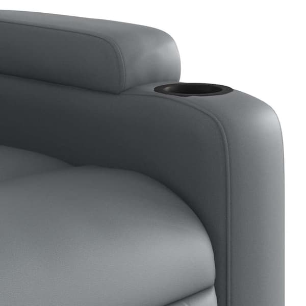vidaXL Massagefåtölj med uppresningshjälp Grå konstläder