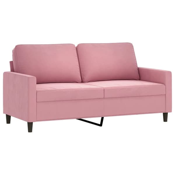 vidaXL sofasæt 2 dele med hynder velour lyserød