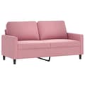 Miniatyrbillede 4 af 6: vidaXL sofasæt 2 dele med hynder velour lyserød