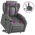 Miniatyrbillede 1 af 8: vidaXL løftestol med massagefunktion kunstlæder grå