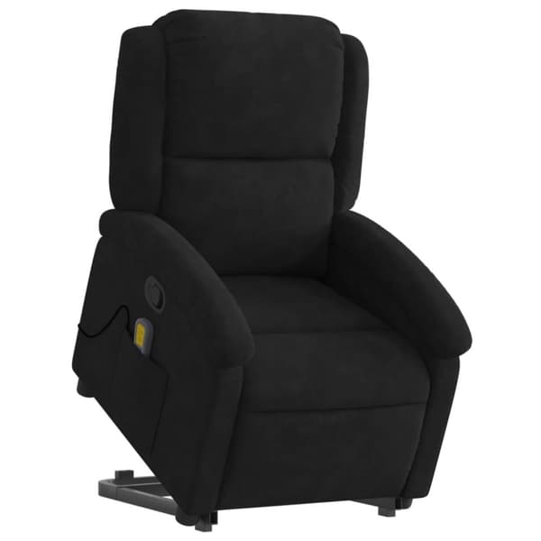 vidaXL Massagefåtölj med uppresningshjälp Svart sammet