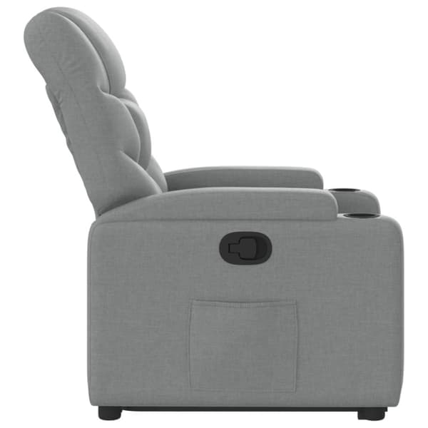 vidaXL Reclinerfåtölj med uppresningshjälp ljusgrå tyg
