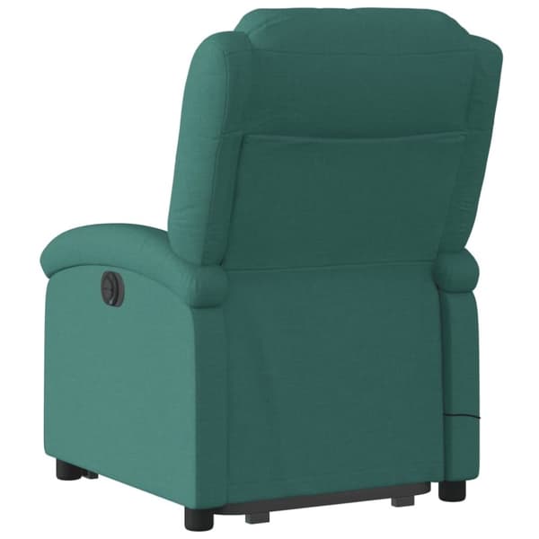 vidaXL Massagefåtölj med uppresningshjälp mörkgrön tyg