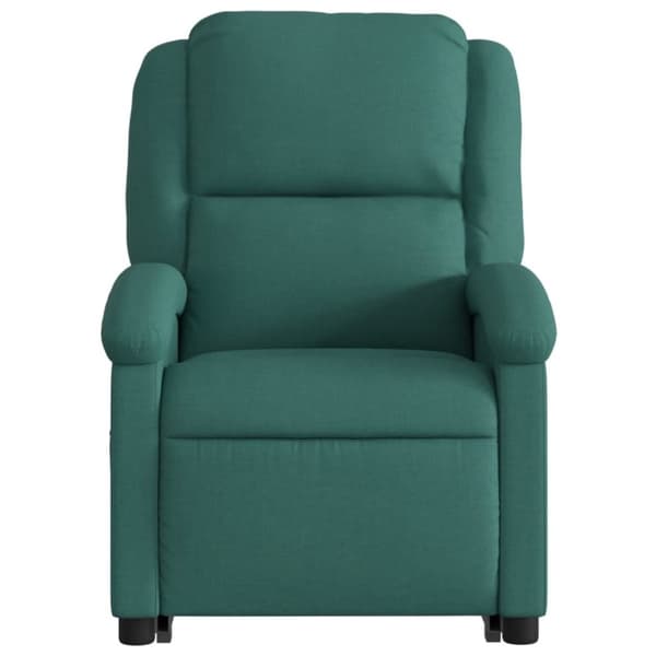 vidaXL Massagefåtölj med uppresningshjälp mörkgrön tyg