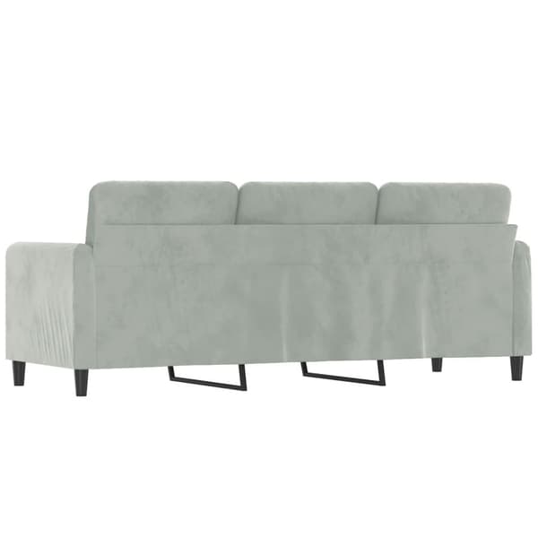 vidaXL 3-sitssoffa ljusgrå 180 cm sammet