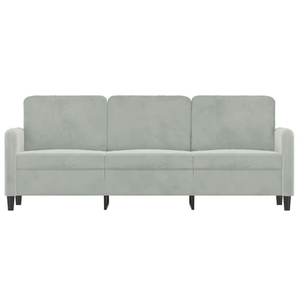 vidaXL 3-sitssoffa ljusgrå 180 cm sammet