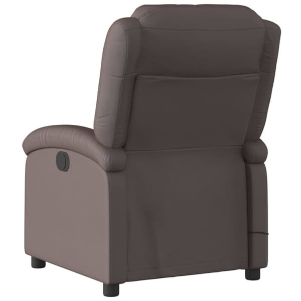 vidaXL Elektrisk massagefåtölj mörkbrun äkta läder