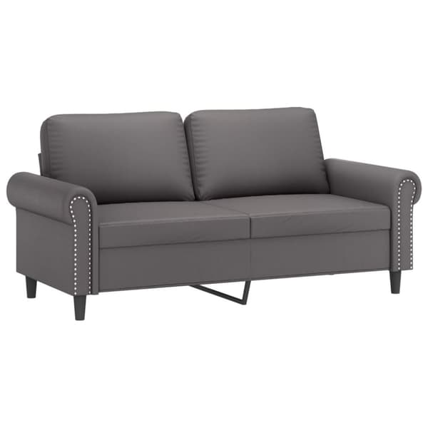 vidaXL 2-sits soffa med prydnadskuddar grå 140 cm konstläder