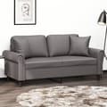 Miniatyrbild 8 av 8: vidaXL 2-sits soffa med prydnadskuddar grå 140 cm konstläder