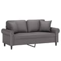 Miniatyrbillede 2 af 8: vidaXL 2-personers sofa med pyntepuder 140 cm kunstlæder grå