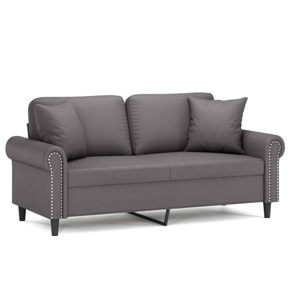 vidaXL 2-personers sofa med pyntepuder 140 cm kunstlæder grå