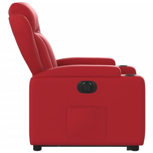 vidaXL Reclinerfåtölj med uppresningshjälp röd konstläder