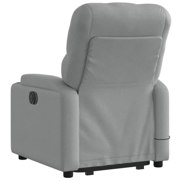 vidaXL Massagefåtölj med uppresningshjälp ljusgrå tyg